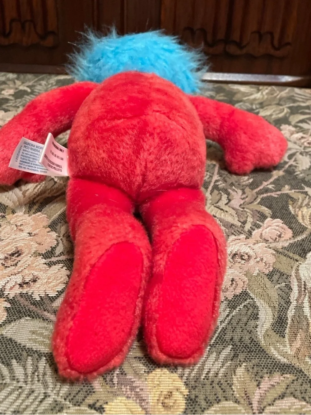 Red Thing 2 Plush Toy with Blue Hair - Kids Toy